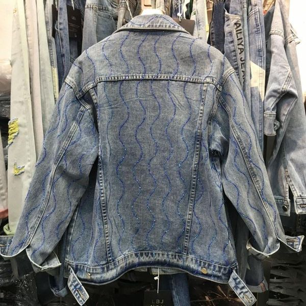 women's jackets qualities loose bf style diamonds water ripple womens denim vintage korean long sleeve single breasted outerwear coats, Black;brown
women's jackets qualities loose bf style diamonds water ripple womens denim vintage korean long sleeve single breasted outerwear coats, Black;brown