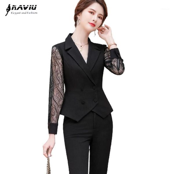 lace suits women spring fashion business temperament formal stripes slim blazer and pants office ladies two piece work wear, White
lace suits women spring fashion business temperament formal stripes slim blazer and pants office ladies two piece work wear, White
