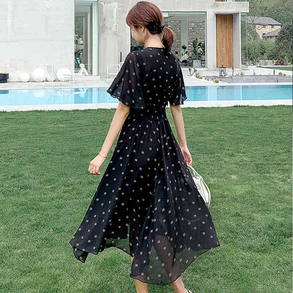 dresses arrival 2021 summer vintage womens slim a-line printed chiffon es elegant floral party vestidos, Black;gray
dresses arrival 2021 summer vintage womens slim a-line printed chiffon es elegant floral party vestidos, Black;gray