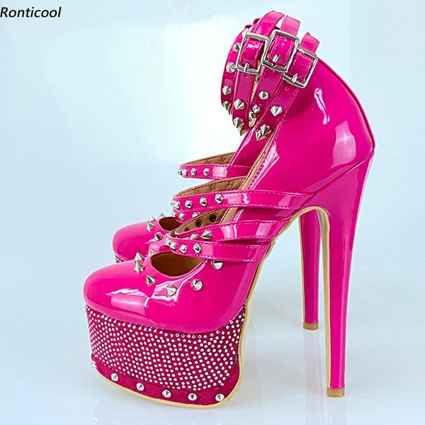 dress shoes ronticool handmade women glossy pumps ankle strap studs stiletto heels round toe rhinestone night club us size 35-52, Black
dress shoes ronticool handmade women glossy pumps ankle strap studs stiletto heels round toe rhinestone night club us size 35-52, Black