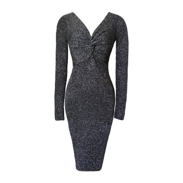 casual dresses amolapha sext women shining knitted bodycon woman v neck slim knitting dress vestidos, Black;gray
casual dresses amolapha sext women shining knitted bodycon woman v neck slim knitting dress vestidos, Black;gray