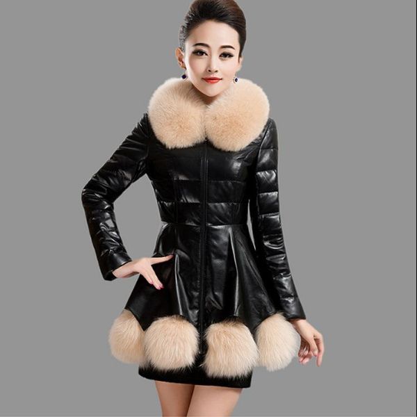 women's trench coats leather jacket faux fur collar parka women clothes 2021 winter korean long coat female parkas casaco feminino y326, Tan;black
women's trench coats leather jacket faux fur collar parka women clothes 2021 winter korean long coat female parkas casaco feminino y326, Tan;black