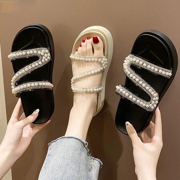 thick bottom women slippers pearl platform open toe summer beach shoes transparent pvc ladies size 35-40, Black
thick bottom women slippers pearl platform open toe summer beach shoes transparent pvc ladies size 35-40, Black