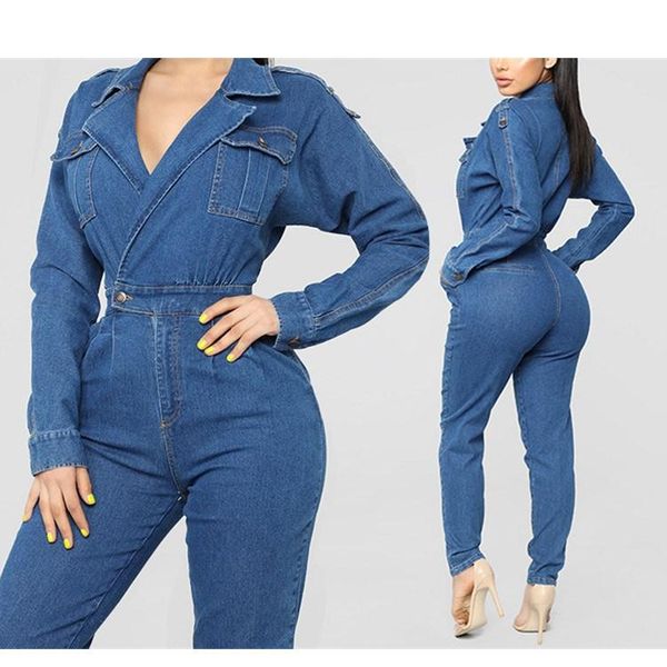 women's jumpsuits & rompers 2021 blue turn down collar jeans jumpsuit vintage long sleeve denim women casual bodysuits overalls, Black;white
women's jumpsuits & rompers 2021 blue turn down collar jeans jumpsuit vintage long sleeve denim women casual bodysuits overalls, Black;white