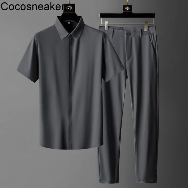 men's suits & blazers high end business ultra-thin ice silk short sleeve shirt two-piece set seamless glue pressing four side elastic f, White;black
men's suits & blazers high end business ultra-thin ice silk short sleeve shirt two-piece set seamless glue pressing four side elastic f, White;black