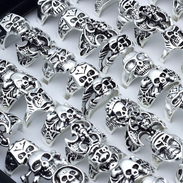 50 pieces/lot mix size small skull rings wholesale for women men statement punk skeleton fashion jewelry, Silver
50 pieces/lot mix size small skull rings wholesale for women men statement punk skeleton fashion jewelry, Silver