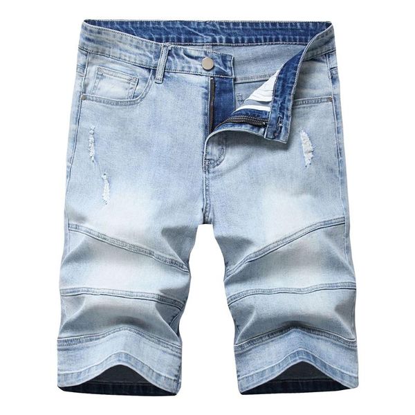 men's jeans summer denim shorts casual holes ripped knee length light blue breeches
men's jeans summer denim shorts casual holes ripped knee length light blue breeches