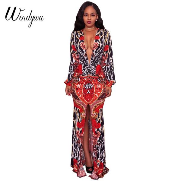 casual dresses wendywu deep v-neck printed long sleeve front split mermaid dress, Black;gray
casual dresses wendywu deep v-neck printed long sleeve front split mermaid dress, Black;gray