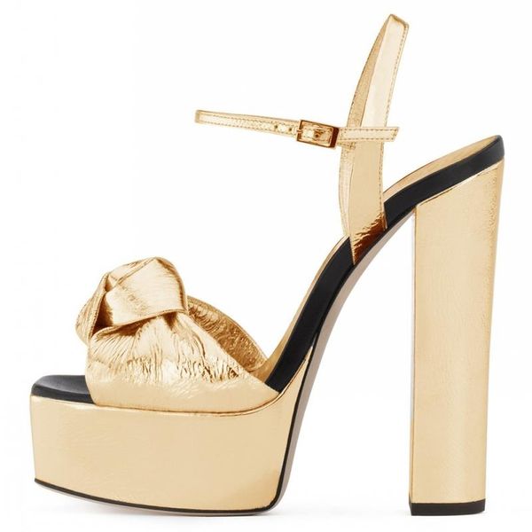 patent leather platform women knotted high heel sandals gold sliver supper heels dress party lady chunky summer shoes, Black
patent leather platform women knotted high heel sandals gold sliver supper heels dress party lady chunky summer shoes, Black