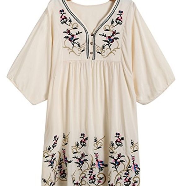 casual dresses kafeimali women's t-shirt tunic mexican embroidered peasant blouses 3tsi, Black;gray
casual dresses kafeimali women's t-shirt tunic mexican embroidered peasant blouses 3tsi, Black;gray