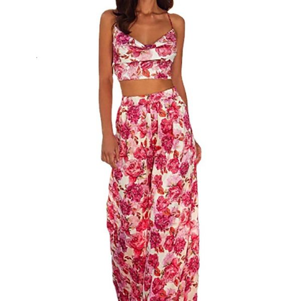 2021 print open back lace up vt loose suspender pants suit 2-piece set, Black;gray
2021 print open back lace up vt loose suspender pants suit 2-piece set, Black;gray