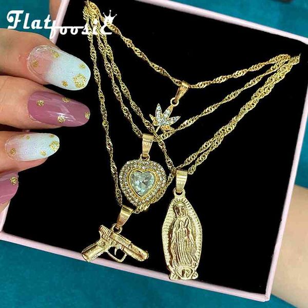 necklaces pendants flatfoosie multilayer portrait pistol pendant for women punk heart leaf crystal choker necklace jewelry party gift, Silver
necklaces pendants flatfoosie multilayer portrait pistol pendant for women punk heart leaf crystal choker necklace jewelry party gift, Silver