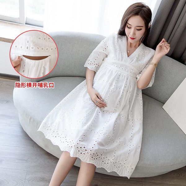 maternity dresses women summer white nursing dress v-neck hollow out breastfeeding pregnancy clothes for pregnant woman
maternity dresses women summer white nursing dress v-neck hollow out breastfeeding pregnancy clothes for pregnant woman