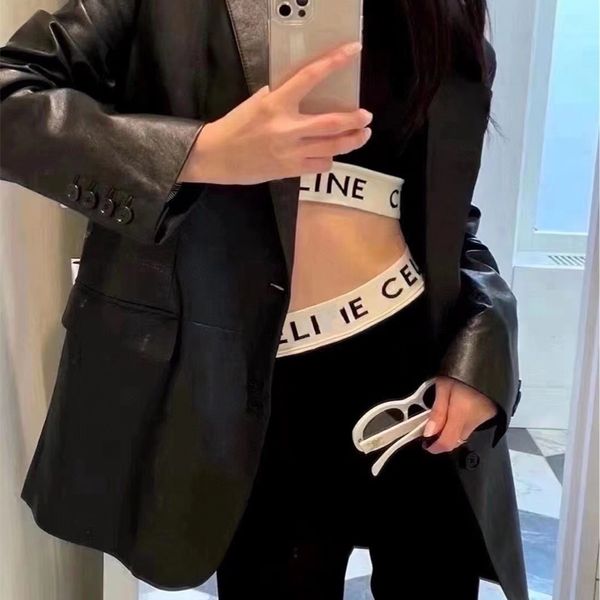 autumn and winter new webbing high waist slim fit elastic thin outer wearing knitted black leggings