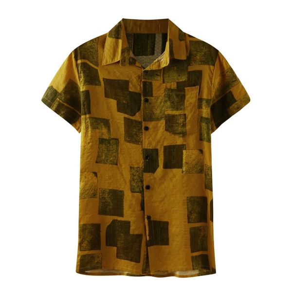 men's casual shirts square lattice print splice short sleeve button turn-down collar shirt men vintage clothes camisas de hombre, White;black
men's casual shirts square lattice print splice short sleeve button turn-down collar shirt men vintage clothes camisas de hombre, White;black