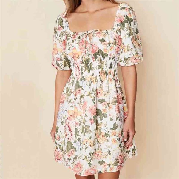 women print dress fashion summer square neck mini short lantern sleeve a-line female 210524, Black;gray 
women print dress fashion summer square neck mini short lantern sleeve a-line female 210524, Black;gray