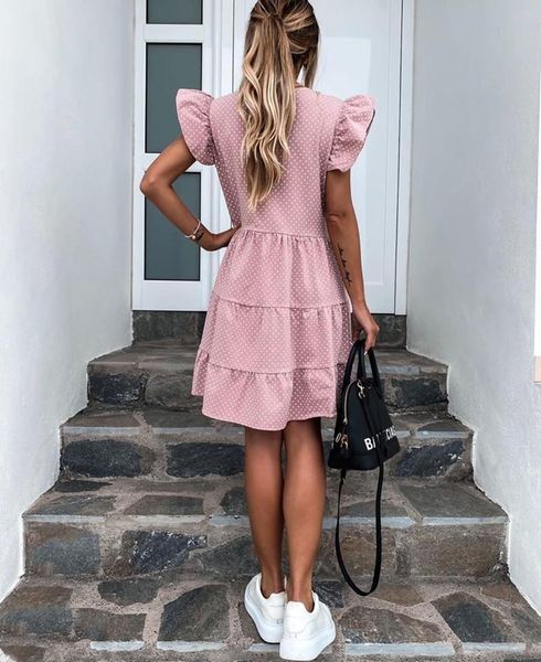 casual dresses women summer polka dot street loose thin beach party dress pink v neck mini female vestidos mujer, Black;gray
casual dresses women summer polka dot street loose thin beach party dress pink v neck mini female vestidos mujer, Black;gray