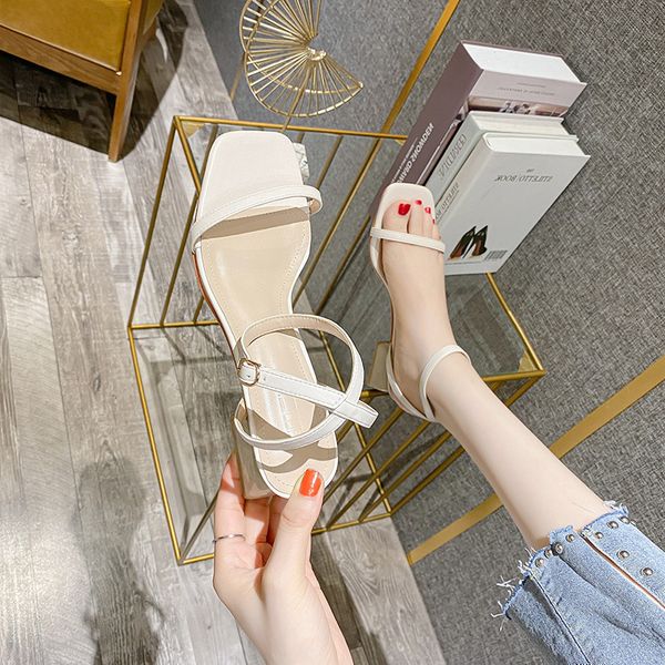 2088- thick summer slim toe cap low heel simple daily versatile belt sandals women, Black
2088- thick summer slim toe cap low heel simple daily versatile belt sandals women, Black