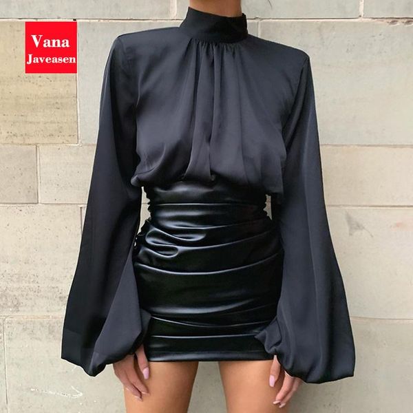 women's blouses & shirts loose satin blouse women turtleneck lantern sleeve shirt female waist elastic band design pullover woman, White
women's blouses & shirts loose satin blouse women turtleneck lantern sleeve shirt female waist elastic band design pullover woman, White