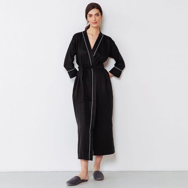 women's sleepwear restve black women robes with sashes three quarter sleeve home robe ladies elegant long bathrobe female summer casual, Black;red
women's sleepwear restve black women robes with sashes three quarter sleeve home robe ladies elegant long bathrobe female summer casual, Black;red