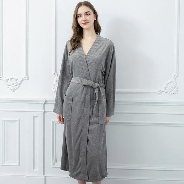 women's autumn winter long bathrobe with sashes loose female pockets sleepwear solid v neck thicken casual ladies kimono, Black;red
women's autumn winter long bathrobe with sashes loose female pockets sleepwear solid v neck thicken casual ladies kimono, Black;red