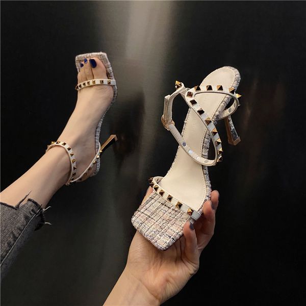 hf1291-1 herringbone high 2021 summer cross strap rivet sandals thin heels open toe sexy, Black
hf1291-1 herringbone high 2021 summer cross strap rivet sandals thin heels open toe sexy, Black