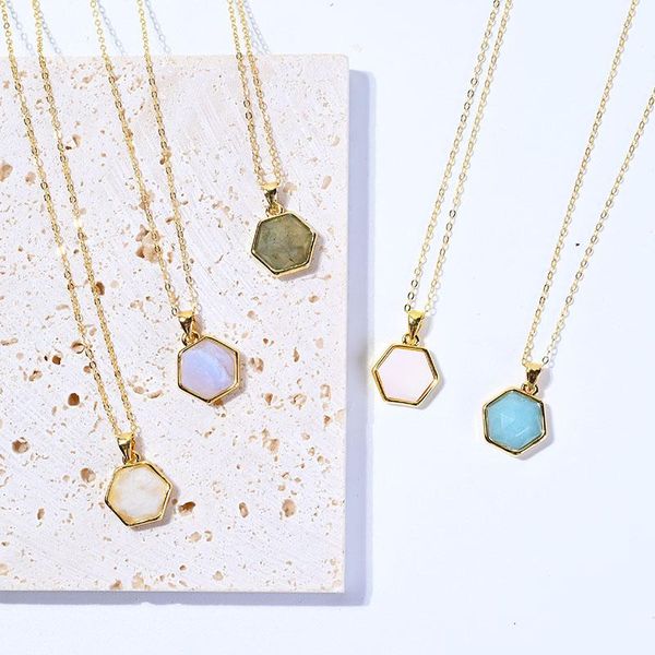 pendant necklaces gold copper wire wrapped natural stones hexagon jewelry pendants women"s necklace luxury, Silver
pendant necklaces gold copper wire wrapped natural stones hexagon jewelry pendants women"s necklace luxury, Silver