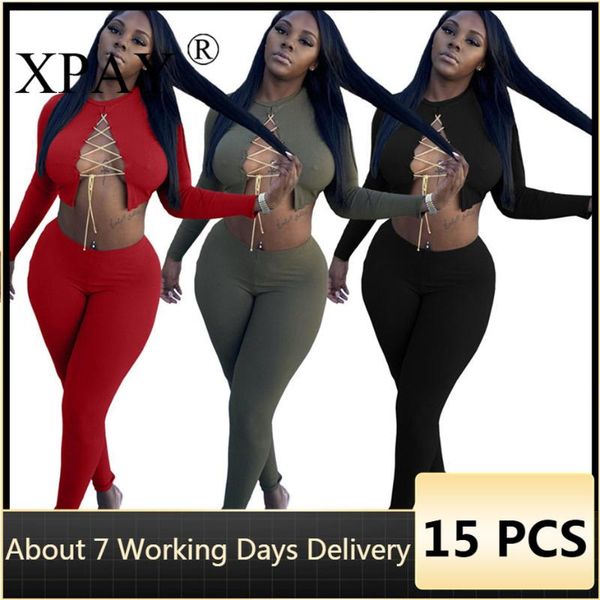 women's two piece pants wholesale items fall woman sweatsuit rib knit 2 set outfits bandage lace up crop + pencil pant bulk lots x7, White
women's two piece pants wholesale items fall woman sweatsuit rib knit 2 set outfits bandage lace up crop + pencil pant bulk lots x7, White
