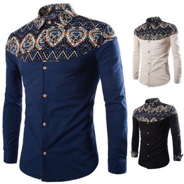 men's shirts 2021 pring lim color matching ethnic characteritic long leeve printed lapel c06, White;black
men's shirts 2021 pring lim color matching ethnic characteritic long leeve printed lapel c06, White;black