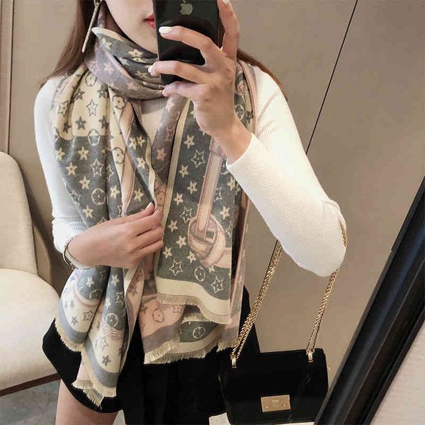 70% off design scarf 2021 autumn and winter women's lengthened imitation cashmere korean shawl double-sided five pointed star high-end, Blue;gray
70% off design scarf 2021 autumn and winter women's lengthened imitation cashmere korean shawl double-sided five pointed star high-end, Blue;gray