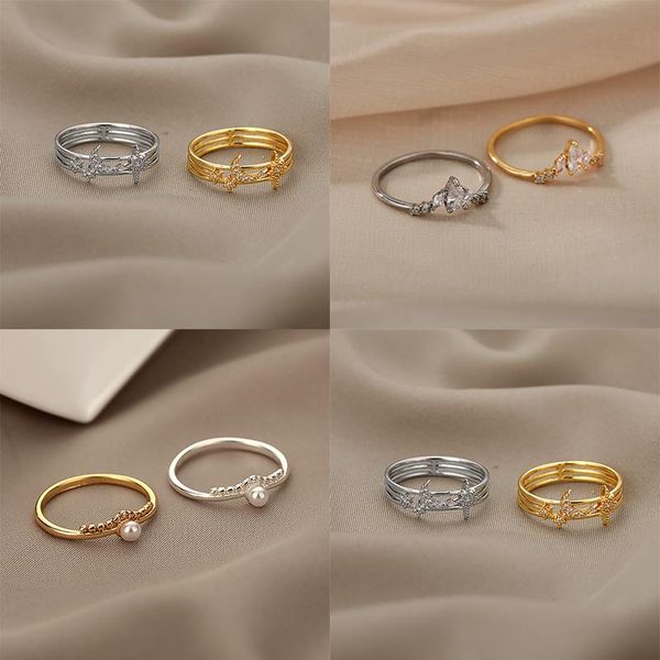 wedding rings zircon moon star for women vintage gold lotus five petal flower crown imitation pearl simple ring jewelry gift, Slivery;golden
wedding rings zircon moon star for women vintage gold lotus five petal flower crown imitation pearl simple ring jewelry gift, Slivery;golden
