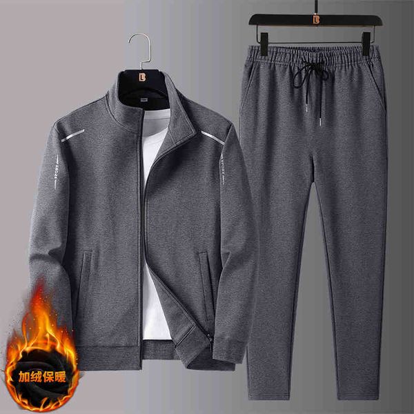 plush men's spring and autumn sportswear set middle-aged dad's loose sweater three piece set large casual coat, Gray
plush men's spring and autumn sportswear set middle-aged dad's loose sweater three piece set large casual coat, Gray