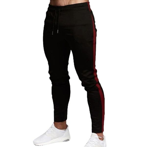 men's pants mens skinny elastic waist side joggers striped men clothing sweatpants pantalones de hombre tracksuit, Black
men's pants mens skinny elastic waist side joggers striped men clothing sweatpants pantalones de hombre tracksuit, Black