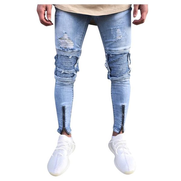 men's jeans 2021 high -elastic skinny black ripped biker foot mouths zipper jogging casual pencil long pants, Blue
men's jeans 2021 high -elastic skinny black ripped biker foot mouths zipper jogging casual pencil long pants, Blue
