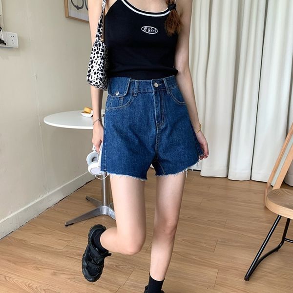 women's shorts straight jeans for women thin show high 2021 summer new student wide leg loose pants, White;black
women's shorts straight jeans for women thin show high 2021 summer new student wide leg loose pants, White;black