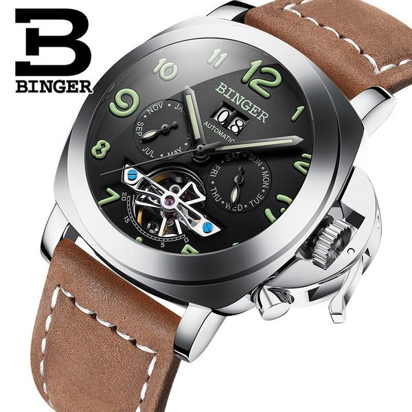 binger men automatic mechanical watches tours and clocks luxury fashion mark leather man multifunctional, Slivery;brown
binger men automatic mechanical watches tours and clocks luxury fashion mark leather man multifunctional, Slivery;brown