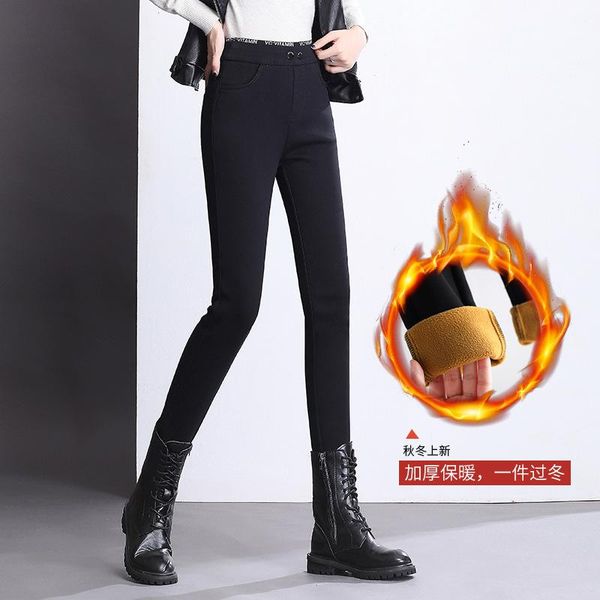 thickened pencil pants 2021 fall/winter stretch high waist casual leggings plus fleece outer wear warm slim women's & capris, Black;white
thickened pencil pants 2021 fall/winter stretch high waist casual leggings plus fleece outer wear warm slim women's & capris, Black;white