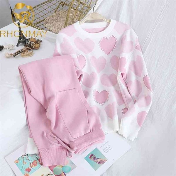 autumn winter sweet love print beads pullover sweater + high waist double pockets knitted pants two piece set for women 210520, White
autumn winter sweet love print beads pullover sweater + high waist double pockets knitted pants two piece set for women 210520, White