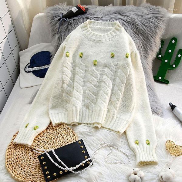 flower knitted women sweater and pullovers 2021 winter long-sleeved casual female pulls outwear coat 1, White;black
flower knitted women sweater and pullovers 2021 winter long-sleeved casual female pulls outwear coat 1, White;black