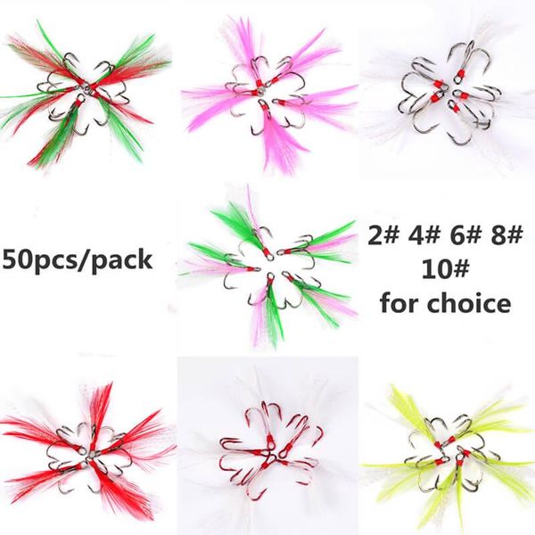 50pcs high carbon steel treble hooks classic fishing barbed hook feather dressed bass trout herring mullet eel fishhook
50pcs high carbon steel treble hooks classic fishing barbed hook feather dressed bass trout herring mullet eel fishhook
