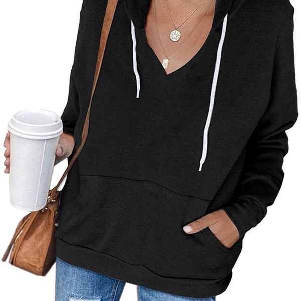 trendy iadies' sweaters autumn and hoodies winter women's solid color long sleeve hooded corded sweater, Black
trendy iadies' sweaters autumn and hoodies winter women's solid color long sleeve hooded corded sweater, Black