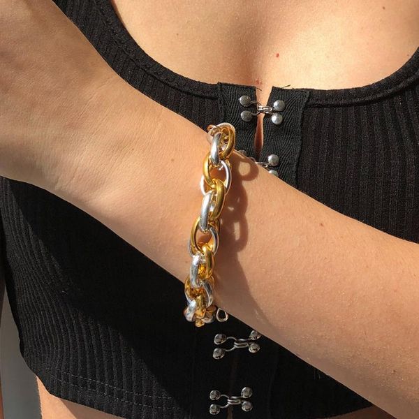 charm bracelets 2021 punk thick cross chain bangle for women men hip hop chunky on hand chains minimalist gold color jewelry, Golden;silver
charm bracelets 2021 punk thick cross chain bangle for women men hip hop chunky on hand chains minimalist gold color jewelry, Golden;silver