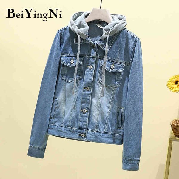 women jeans jacket casual fashion autumn winter vintage hooded coats female korean pocket streetwear denim 210427, Black;brown
women jeans jacket casual fashion autumn winter vintage hooded coats female korean pocket streetwear denim 210427, Black;brown