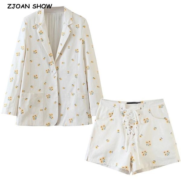 boyfriend style embroidery flower mid long women blazer high waist lacing up shorts short pants sleeve suits 2 pieces set women's two p, White
boyfriend style embroidery flower mid long women blazer high waist lacing up shorts short pants sleeve suits 2 pieces set women's two p, White
