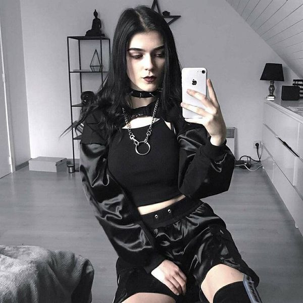 women's hoodies & sweatshirts 2021 autumn winter women clothes gothic casual female loose punk style short hoodie preppy moto hip hop w, Black
women's hoodies & sweatshirts 2021 autumn winter women clothes gothic casual female loose punk style short hoodie preppy moto hip hop w, Black