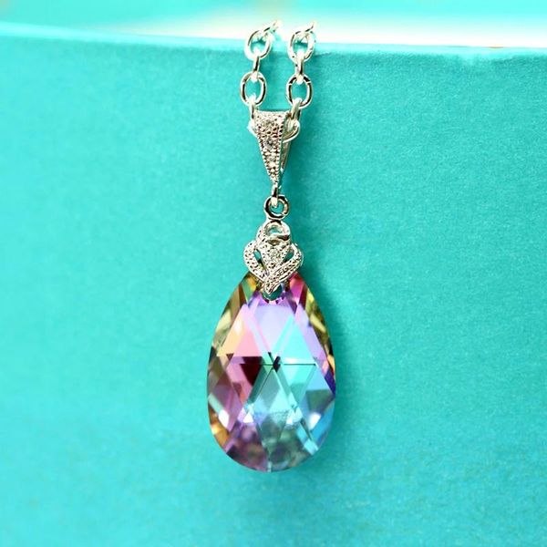 pendant necklaces huitan trendy women's necklace with colorful water drop cubic zirconia fashion accessories for party luxury jewelry, Silver
pendant necklaces huitan trendy women's necklace with colorful water drop cubic zirconia fashion accessories for party luxury jewelry, Silver