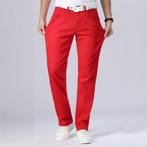 autumn men's red jeans classic style straight elasticity cotton denim pants male brand white trousers 211104, Blue
autumn men's red jeans classic style straight elasticity cotton denim pants male brand white trousers 211104, Blue