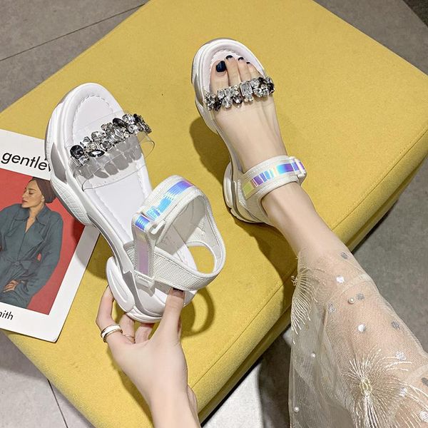 sandals 6cm height increasin women diamond crystals thick bottom platform shoes summer transparent woman bling sandal, Black
sandals 6cm height increasin women diamond crystals thick bottom platform shoes summer transparent woman bling sandal, Black