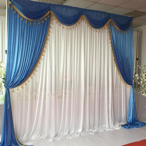 party decoration blue white ice silk 3mx3m swags drapes with tassels wedding backdrop curtain
party decoration blue white ice silk 3mx3m swags drapes with tassels wedding backdrop curtain