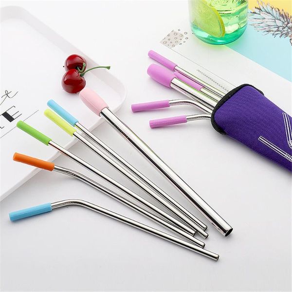drinking straws 18/8 food grade straw bar drink tool portable stainless steel set reusable silicone head accessories
drinking straws 18/8 food grade straw bar drink tool portable stainless steel set reusable silicone head accessories
